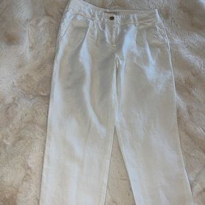 White 100% Linen trousers Michael Kors